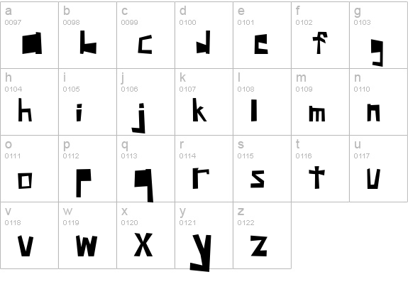 Shithouse lowercase a-z preview