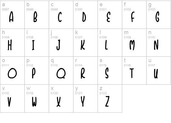 Shockers
 lowercase a-z preview