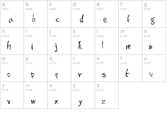 Shockheaded lowercase a-z preview