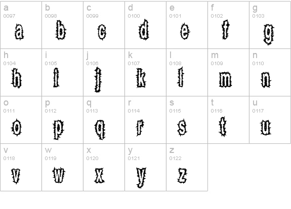 ShockThick lowercase a-z preview