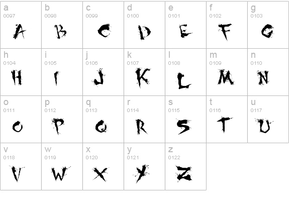 Shoguns Clan lowercase a-z preview