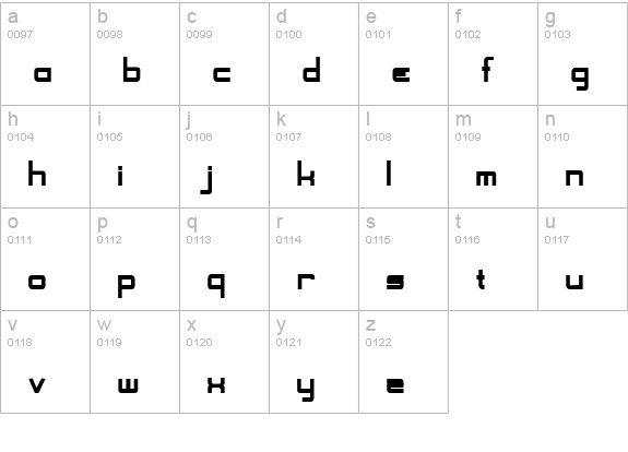 ShoomVertical Normal lowercase a-z preview