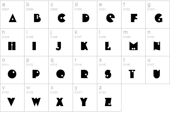 Shotgun lowercase a-z preview