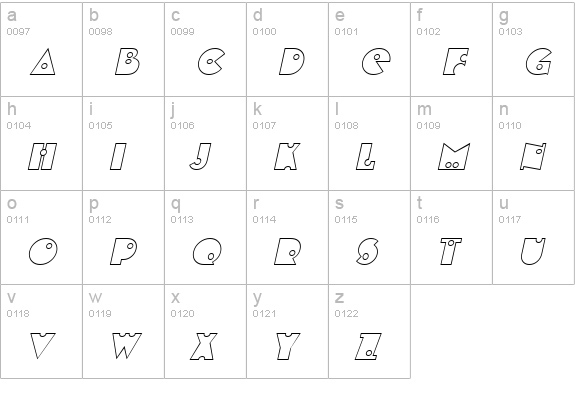 ShotShellOpen Italic lowercase a-z preview