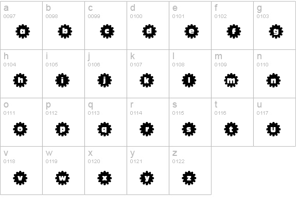 Shower Flower lowercase a-z preview
