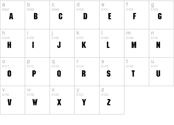 Shredded lowercase a-z preview