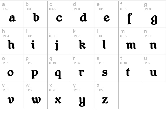 Shrewsbury-Titling Bold lowercase a-z preview
