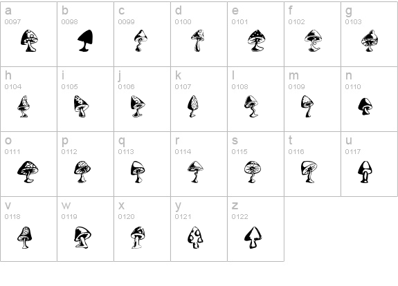 Shrooms lowercase a-z preview