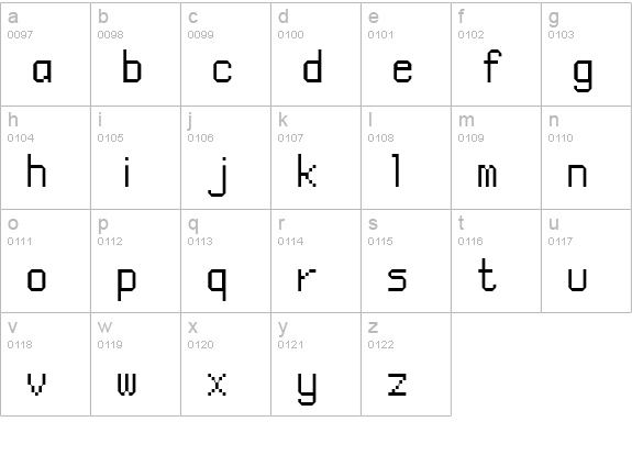 SI Tab lowercase a-z preview