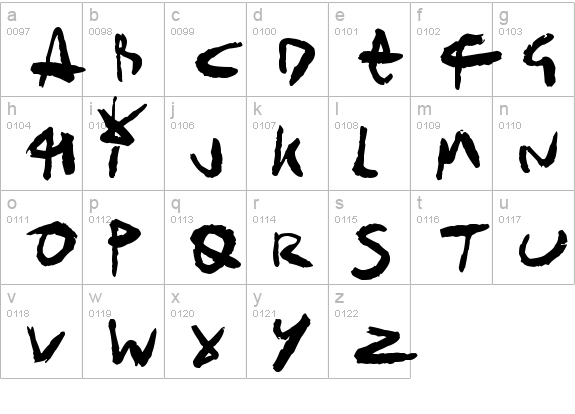Sick Skechlings
 lowercase a-z preview