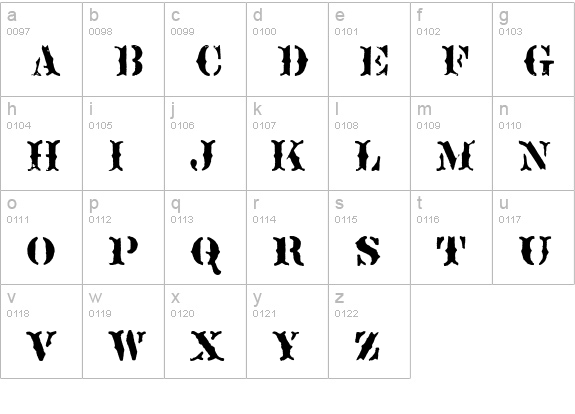 Sideshow lowercase a-z preview