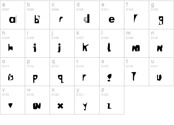 Sidewalker-Regular lowercase a-z preview