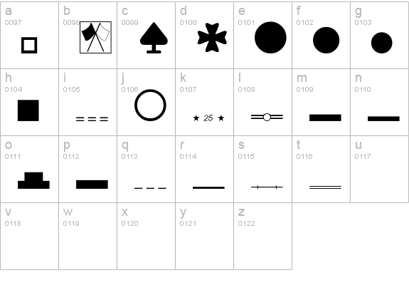 SIGN&SYMBOLS-Thin lowercase a-z preview