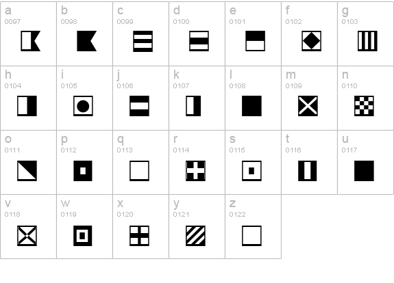 SignalFlags lowercase a-z preview