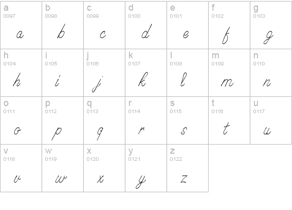 Signature Regular lowercase a-z preview
