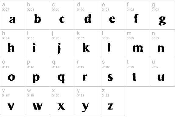 SigvarRandom-Xbold-Regular lowercase a-z preview