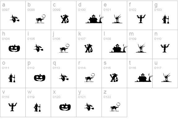 SilBooettes Tryout lowercase a-z preview