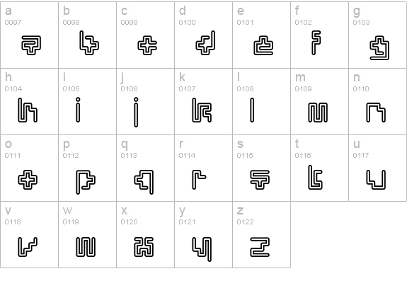 Silesia-Inline lowercase a-z preview
