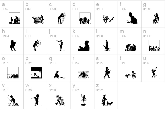 SilhousTwo lowercase a-z preview
