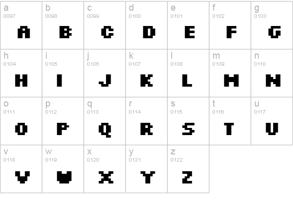 Silkscreen Bold lowercase a-z preview