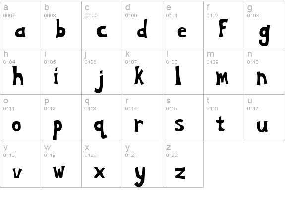 Silly Annie normal lowercase a-z preview