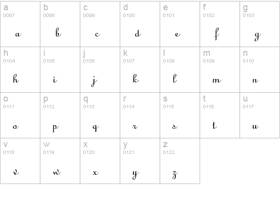 Siloscript-Light lowercase a-z preview