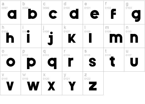 Silver Forte lowercase a-z preview