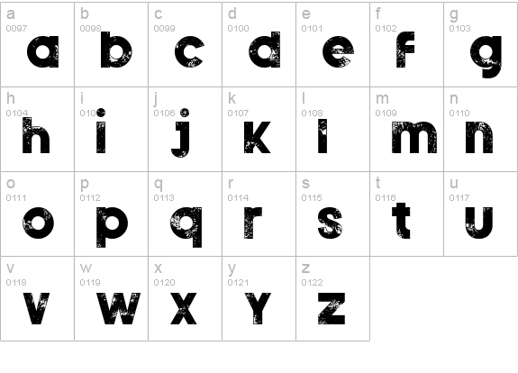 Silver Forte Grunge Grunge lowercase a-z preview