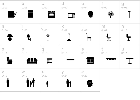 Simbats lowercase a-z preview