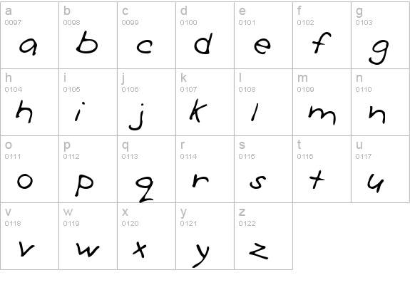 Simon lowercase a-z preview
