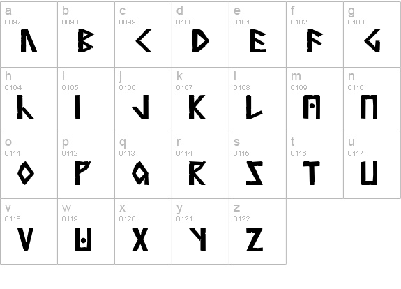 Simple Runes Normal lowercase a-z preview