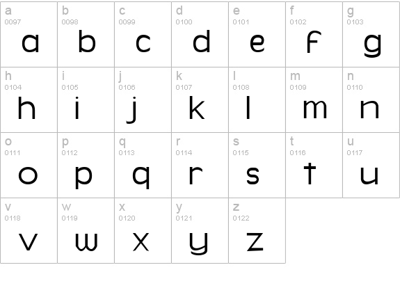 Simpleman lowercase a-z preview