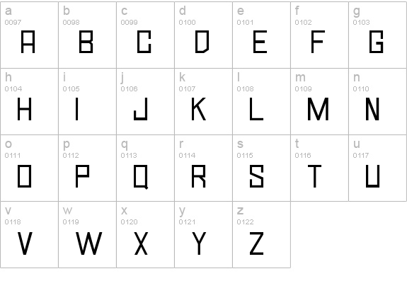 Simply Square JL lowercase a-z preview