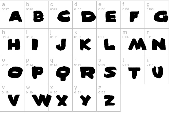 Sin City lowercase a-z preview