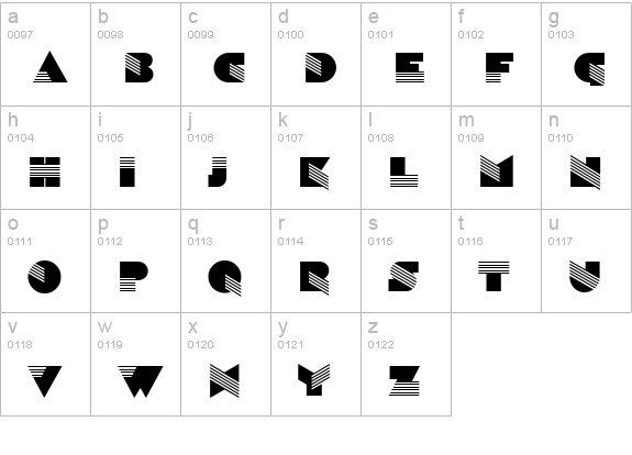 Sinaloa ICG lowercase a-z preview