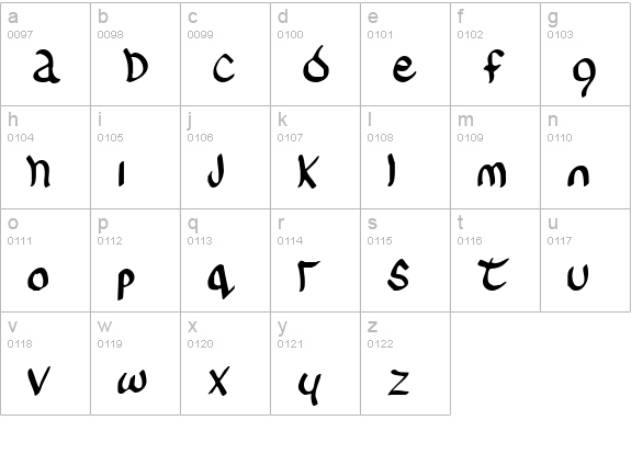 Sinead lowercase a-z preview