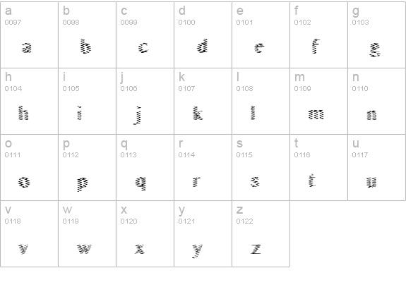 Singer-Sans lowercase a-z preview