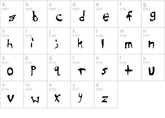 Sinister Plot lowercase a-z preview