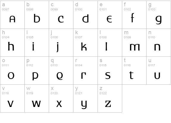 Sirius lowercase a-z preview