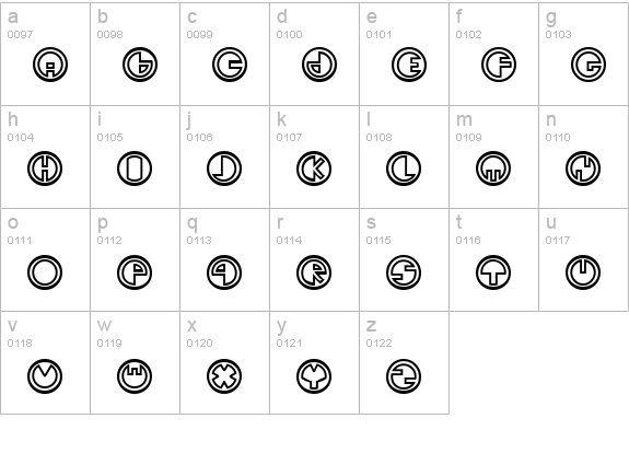 Sirkhular lowercase a-z preview