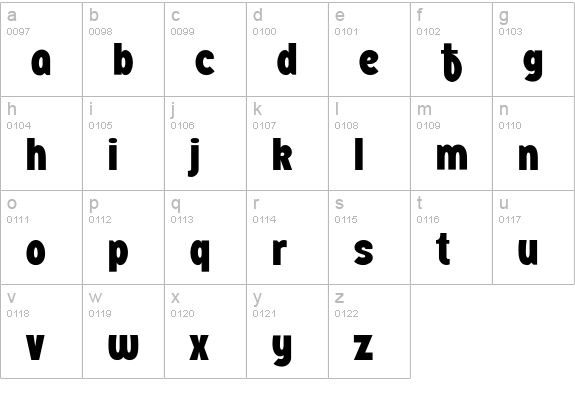 Sister-Black lowercase a-z preview