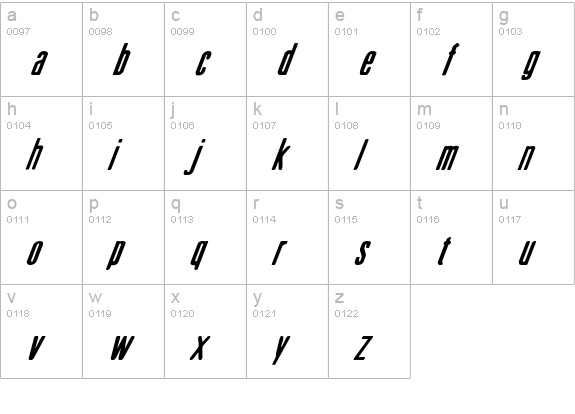 Sister Europe Italic lowercase a-z preview