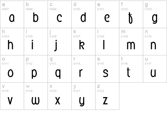 Sister-Light lowercase a-z preview
