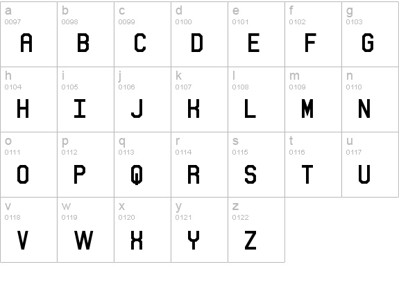 Sitdown lowercase a-z preview