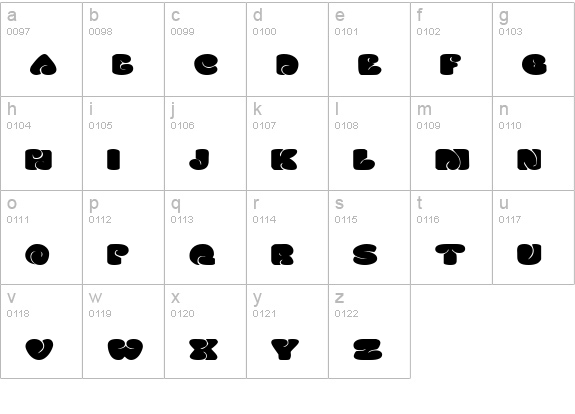 SixtiesVibeExtended lowercase a-z preview