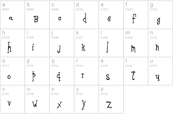 Sketchbook lowercase a-z preview