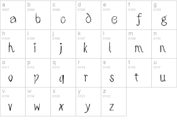 SketchedAlphabet lowercase a-z preview