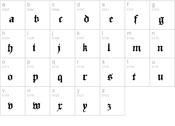 SketchedCassiusBroken lowercase a-z preview