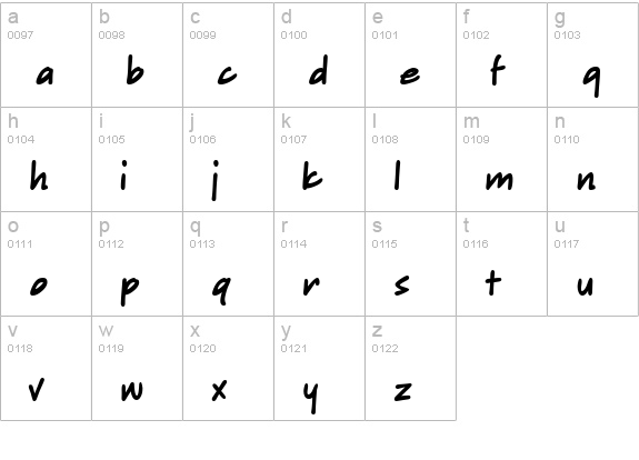 Sketchpad Note Bold lowercase a-z preview