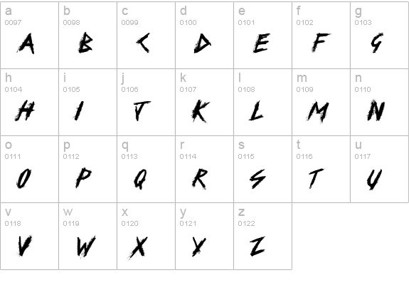 SKID lowercase a-z preview